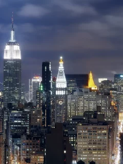 ночь, midtown manhattan, nyc, night, нью-йорк, new york, огни
