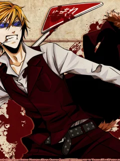 дорожный знак, ночь, сигарета, durarara, izaya orihara, очки, shizuo heiwajima