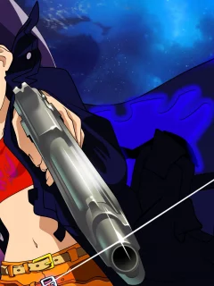 yoko, йоко, гуррен-лаганн, gurren-lagann, винтовка, пистолет