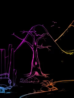 фигура, colours, рисунок, абстракция, цвета, темный фон, силуэт, зарисовка