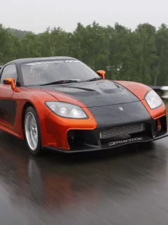 скорость, mazda, rx7, дорога
