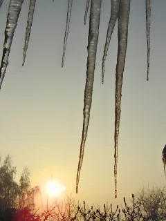 сосульни, зима, крыша, мороз, вода