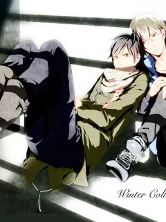 тень, обувь, стена, волосы, durarara, глаза, обои, аниме
