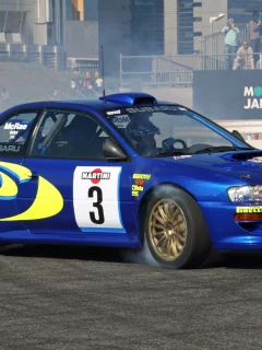 speed, blue, subaru, скорость, drift, дорога, поворот