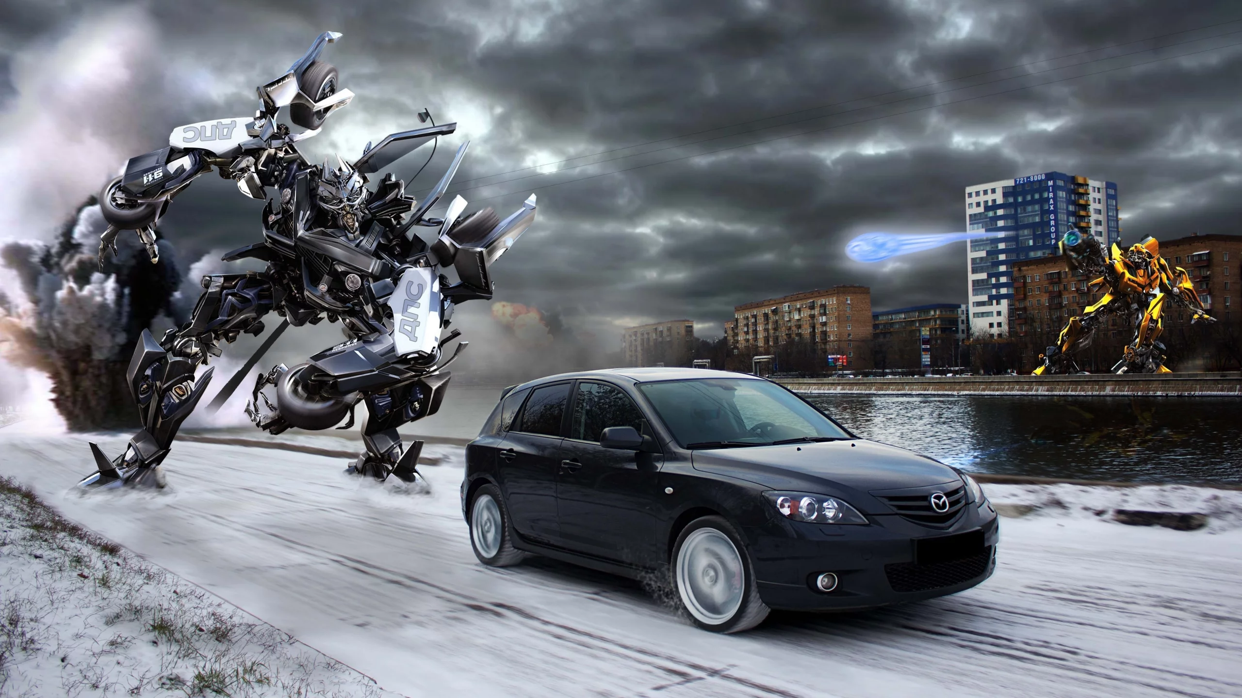 mazda3, город, трансформеры
