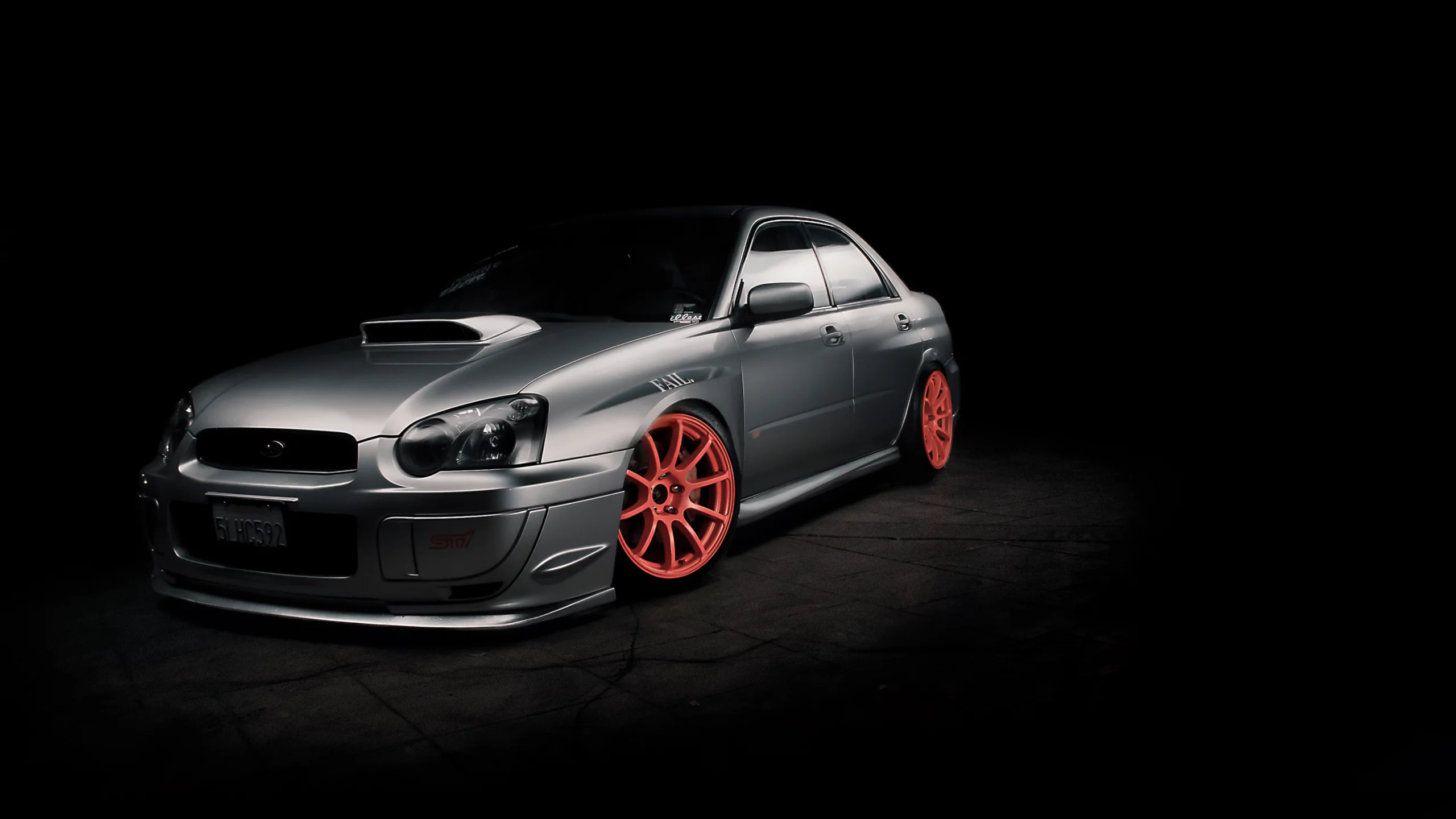тюнинг, чёрный, impresa, subaru, фон