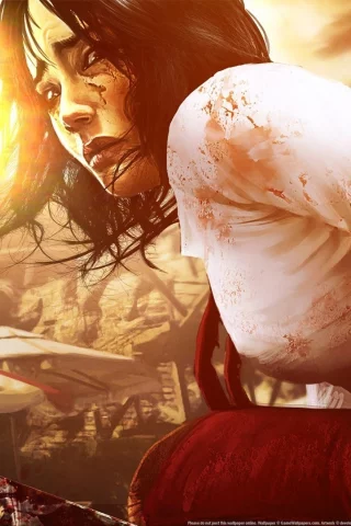 зомби, мачете, dead island, кровь