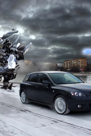 mazda3, город, трансформеры