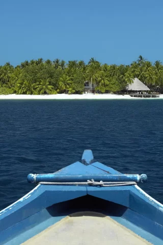 остров, бунгало, лодка