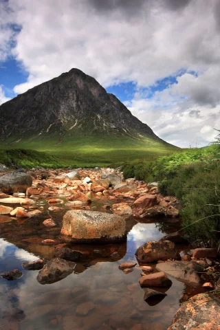 камни, река, гора