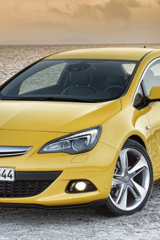 желтый, opel, astra, gtc