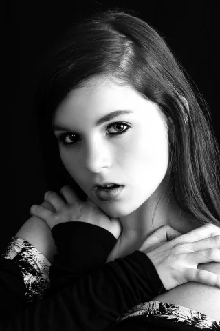 black & white, милая, красивая, портрет