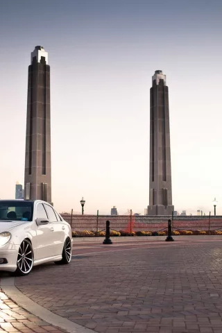 e class, тюнинг, mercedes, площадь, колонны, мерседес, amg