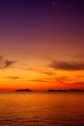 after, sunset, moonrise