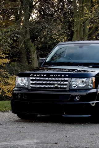 kahn, rover, cosworth, деревья, автомобиль, осень, машина, черный, range