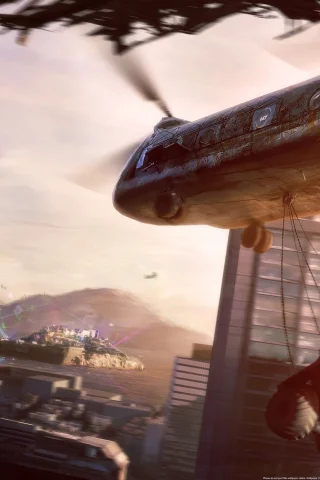 город, motorstorm, apocalypse, вертолет, монстр