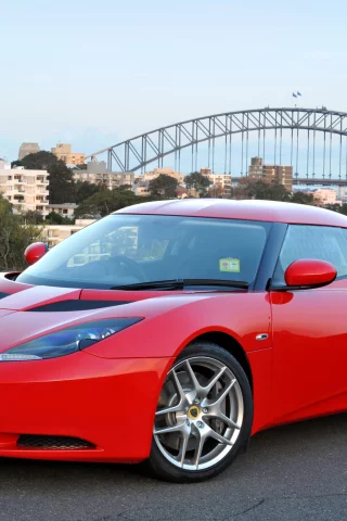 лотус, evora, lotus, эвора, красный, мост, спорткар, небо
