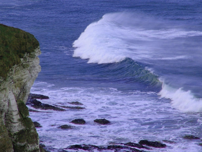 океан, обрыв, волны, природа, скала