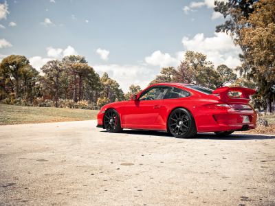 асфальт, 997 gt3, turbo, porsche, красная