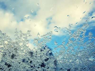 вода, зима, мокрый, снег, стекло