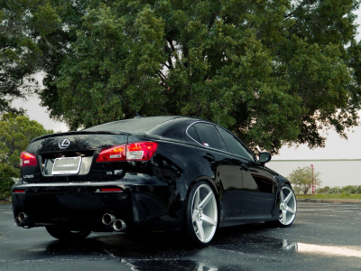 lexus ls is on vossen, auto, black, vossen wheels