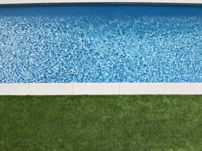 трава, бассейн, голубая, газон, прозрачная, вода, интерьер, дизайн