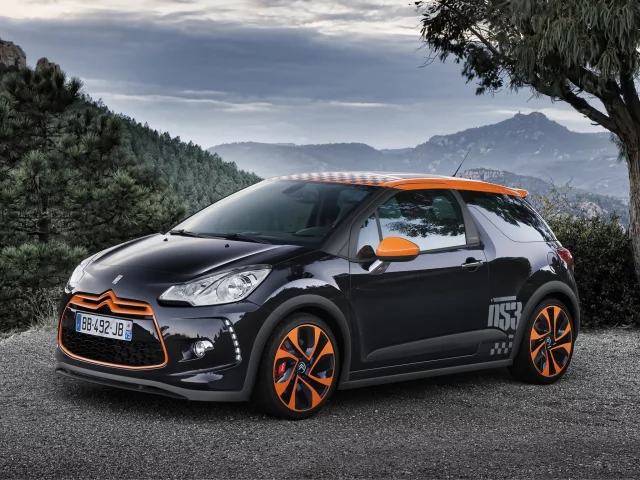 чёрный, ситроен, горы, дс3, небо, пейзаж, дерево, citroen, рэйсинг, ds3, racing
