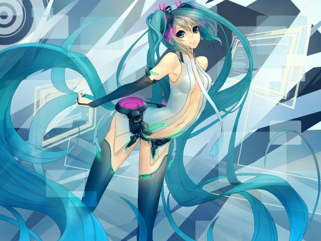 hatsune miku, абстракция, vocaloid