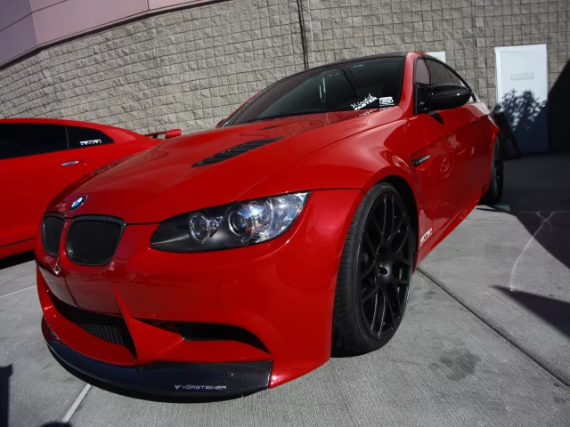 bmw m3, red, тюнинг, диски, спорт