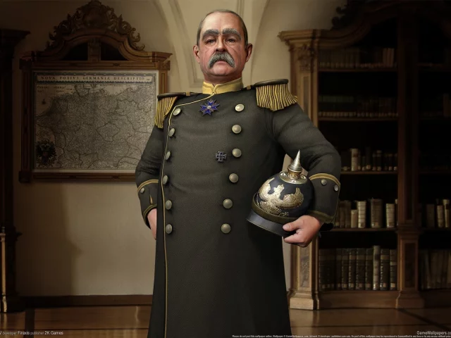 канцлер, ордена, кабинет, карта, sid meiers civilization 5, арт, отто фон бисмарк, библиотека, шлем