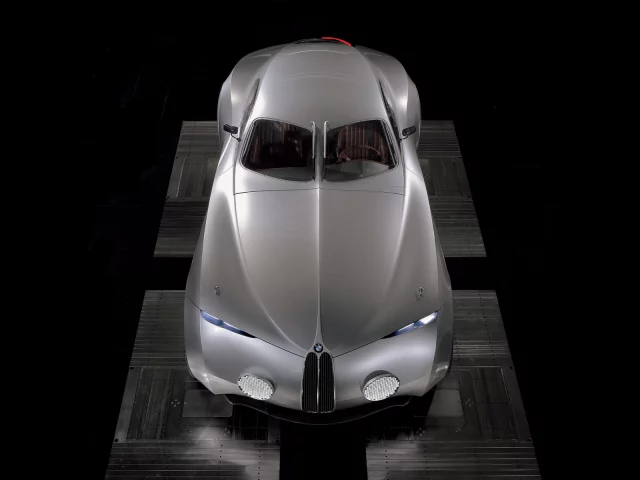 чёрный фон, серебристый, bmw, концепт кар