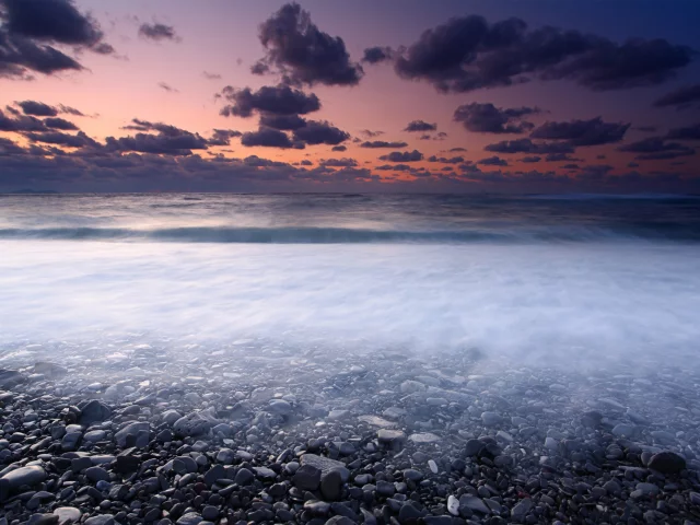 камни, облака, берег, море, небо