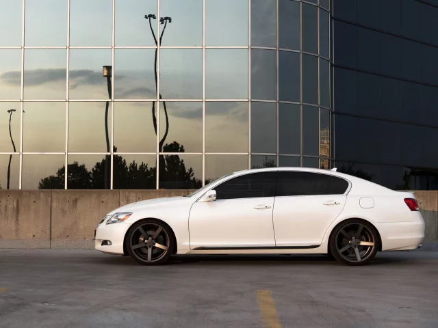 отражение, лексус, lexus gs, здание, парковка