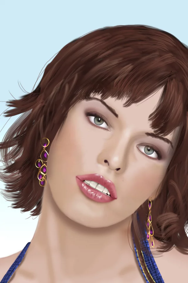 серьги, milla jovovich, композитор, милла йовович, вектор, брюнетка, актриса, девушка, продюсер
