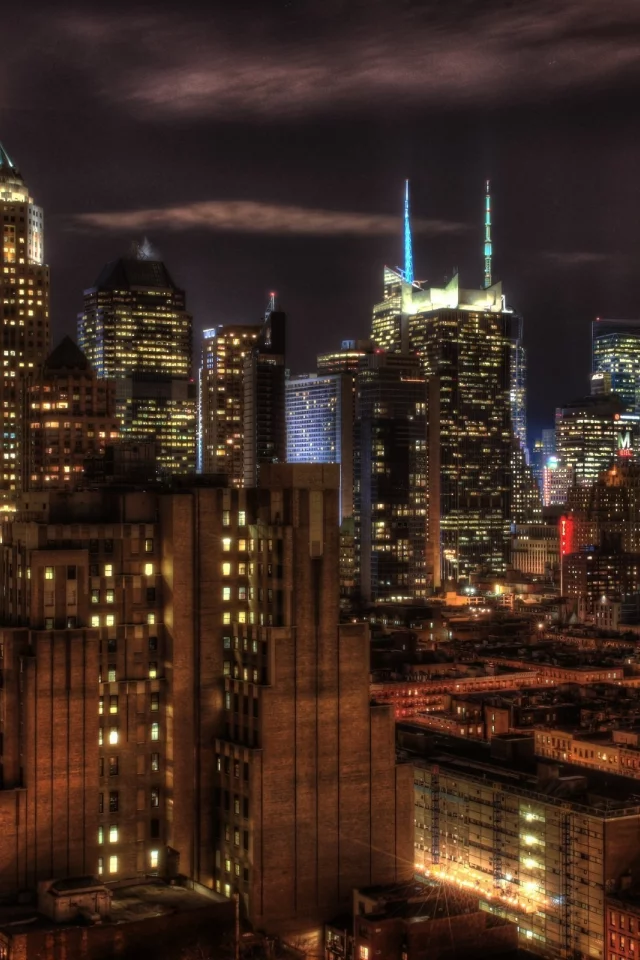 usa, ночь, нью-йорк, огни, nyc, new york, manhattan, night