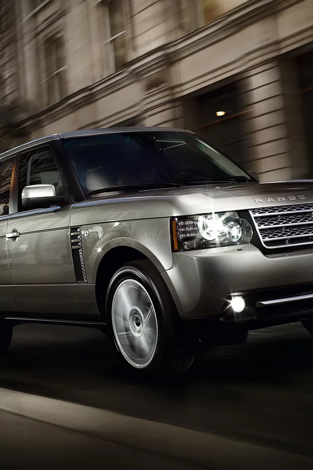 отражение, ночь, блеск, range rover, хром