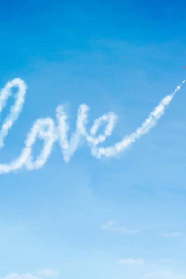 небо, love message, самолёт, послание, любовь, голубое
