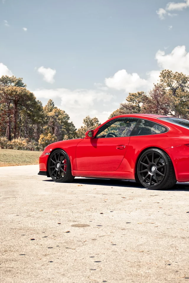 асфальт, 997 gt3, turbo, porsche, красная