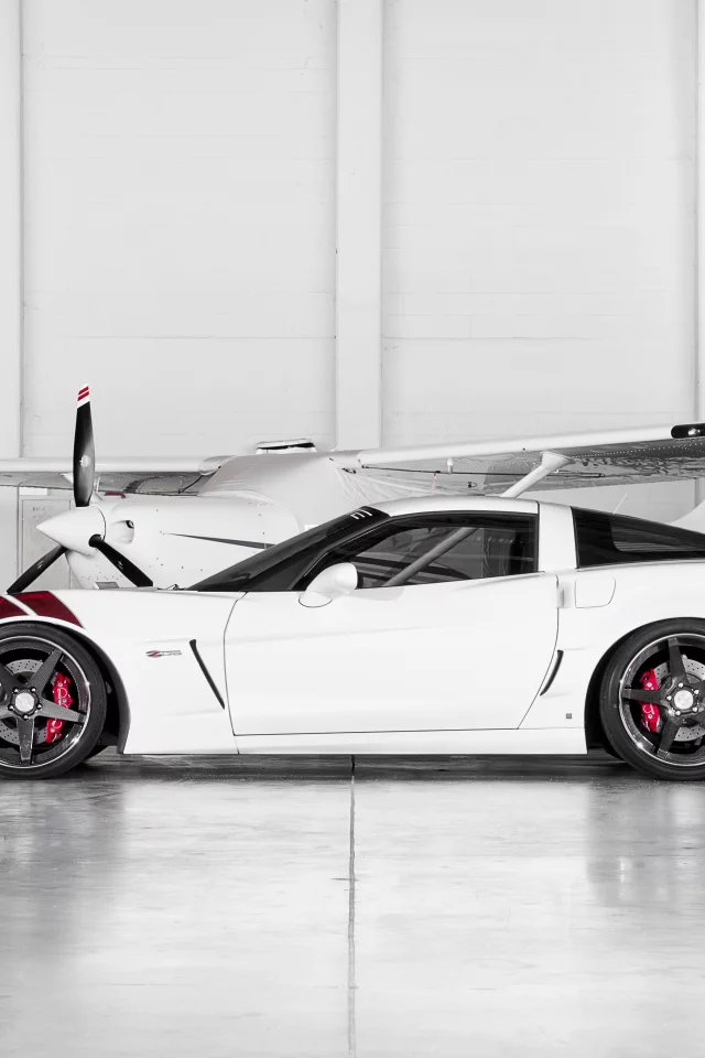 360 three sixty forged, white, шевроле, z06, ангар, корвет, corvette, chevrolet