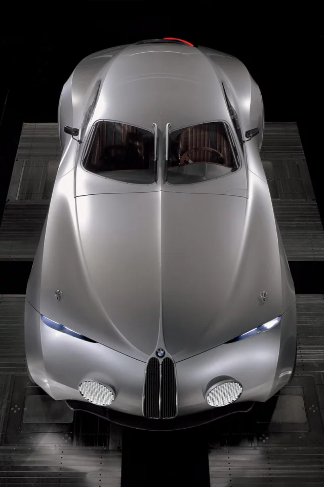 чёрный фон, серебристый, bmw, концепт кар