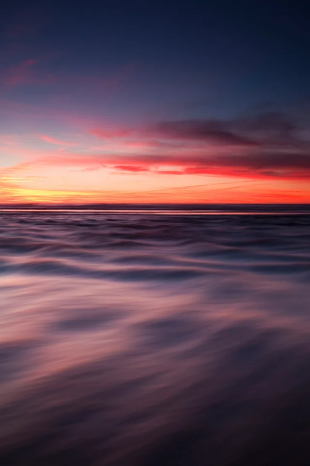 вечер, море, гладкость, небо