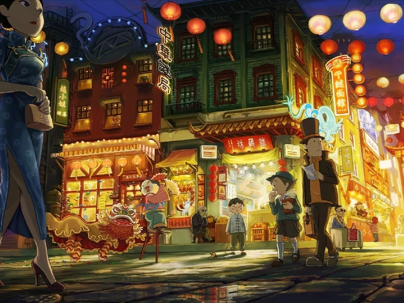 улица, professor layton, чайнатаун