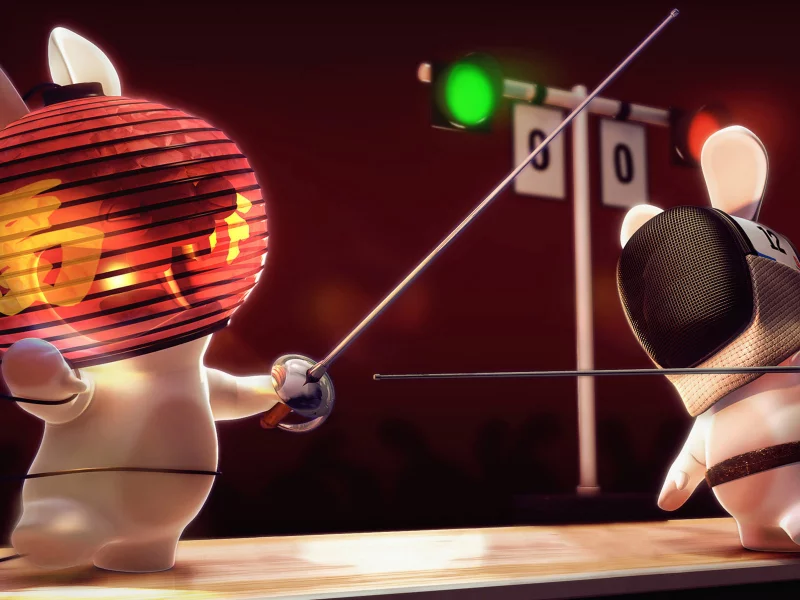 фехтование, raving rabbids, кролик