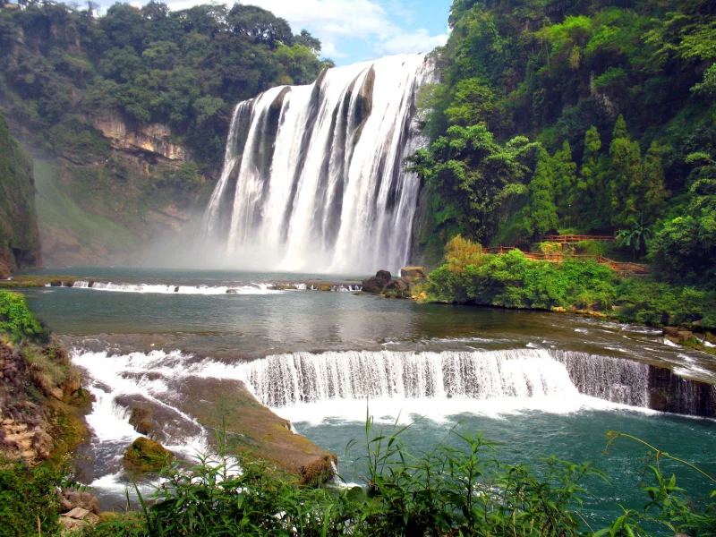 china, лес, река, китай, huangguoshu, хуангошу, guizhou, водопад