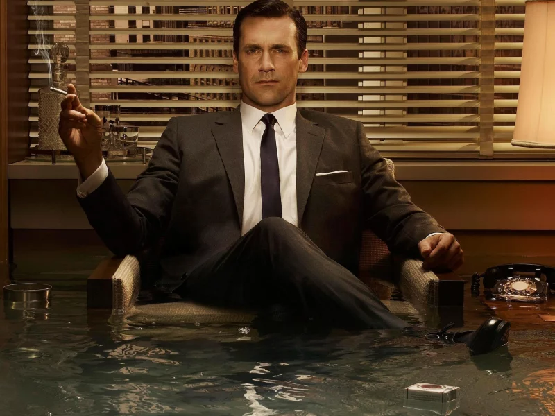дон, don draper, сигарета, джон хэмм, безумцы, дрейпер, потоп, mad men, офис, телефон