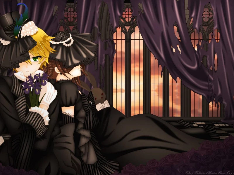 зайчик, окна, alice, шторы, oz vessalius, парень, девушка, pandora hearts, розы