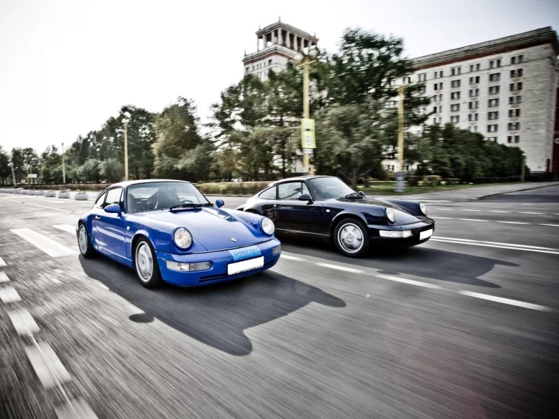 blue, white, porsche