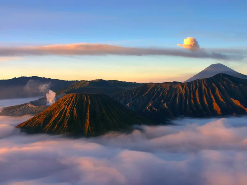 вулкан, азия, индонезия, bromo, утро