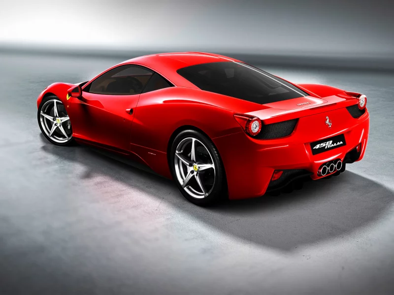 ferrari, задом, красная
