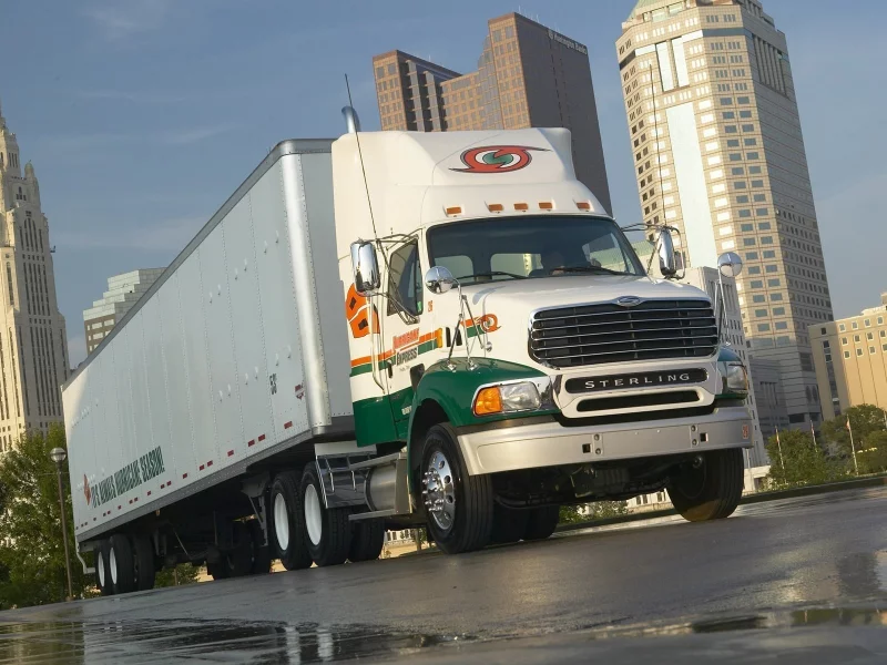грузовик, дождь, sterling, truck, фура, город